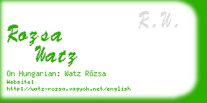 rozsa watz business card