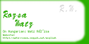 rozsa watz business card